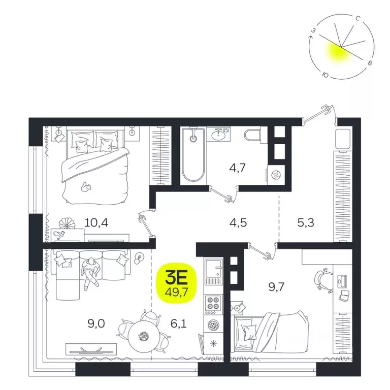 3-к кв. Свердловская область, Екатеринбург Южная Ботаника жилрайон, ... - Фото 1