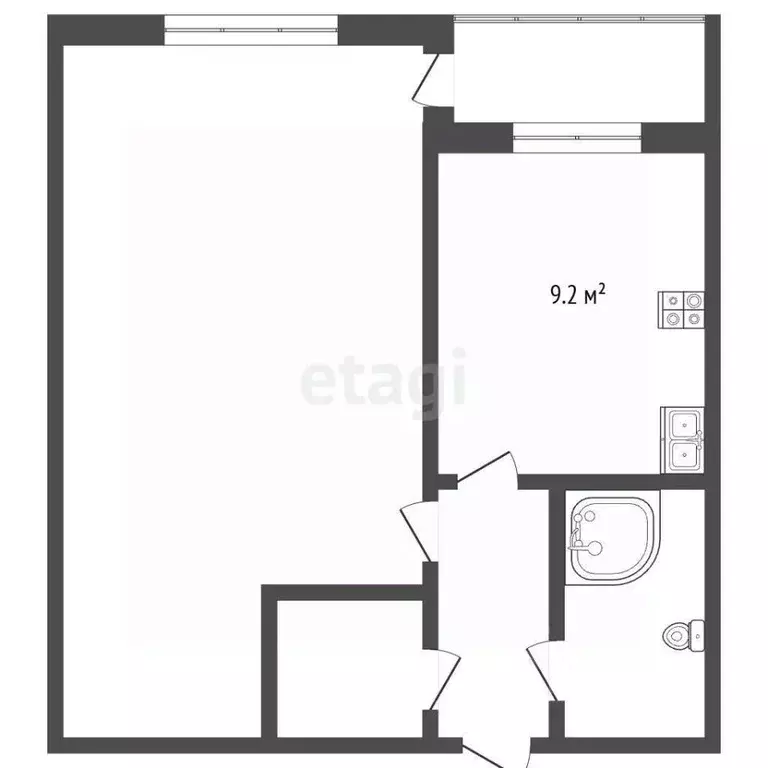 1-к кв. Кемеровская область, Кемерово ул. Патриотов, 18А (35.8 м) - Фото 2