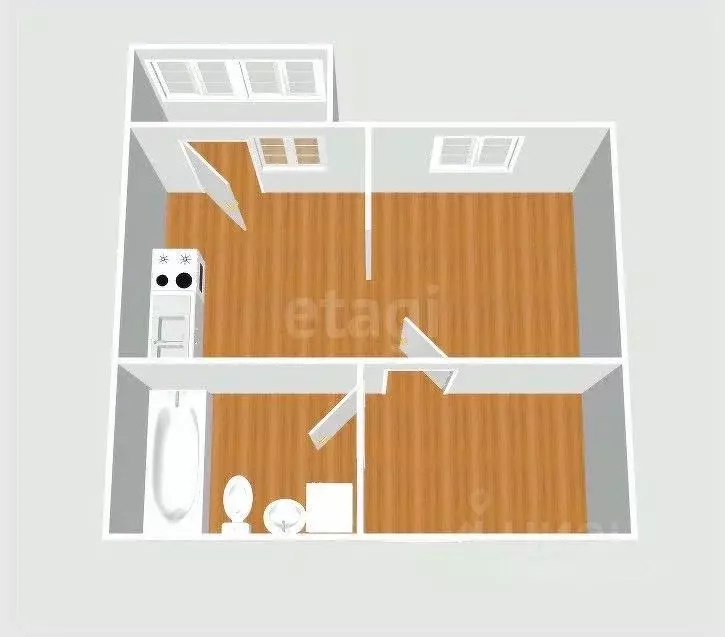 Студия Сахалинская область, Южно-Сахалинск ул. Ленина, 563к1 (32.0 м) - Фото 2