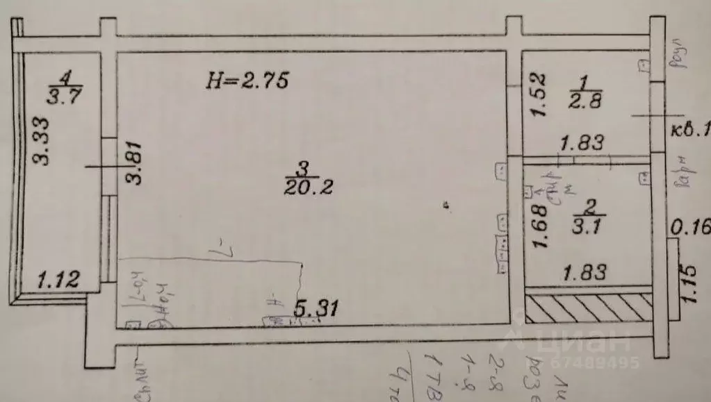 Студия Краснодарский край, Анапа Анапское ш., 24к1 (29.5 м) - Фото 2
