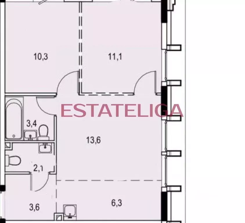 3-к кв. Москва Новоостаповская ул., 20 (50.4 м) - Фото 2