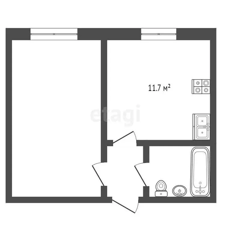 1-комнатная квартира: Тюмень, Олимпийская улица, 26 (39.9 м) - Фото 1