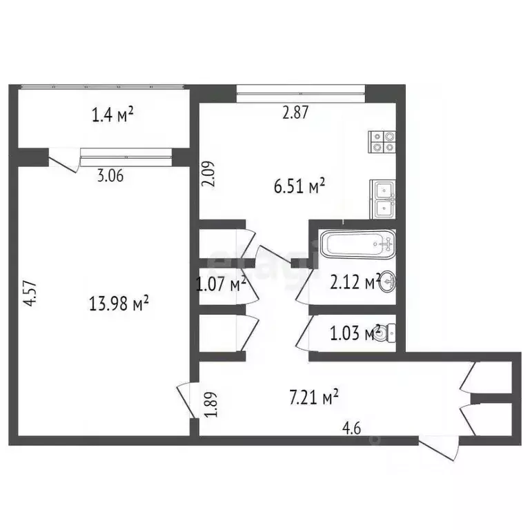 1-к кв. Мордовия, Саранск Ярославская ул., 6 (32.7 м) - Фото 2