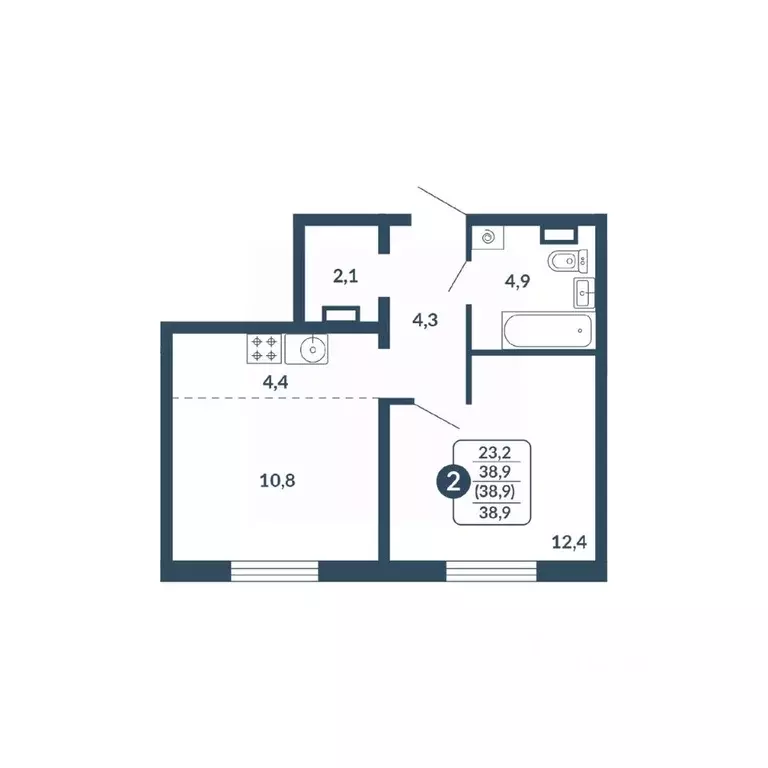 2-к кв. Кировская область, Киров Скандинавия жилой комплекс (38.9 м) - Фото 1