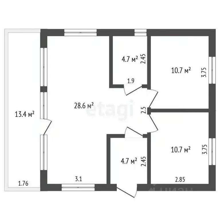 Дом в Калужская область, Боровский район, Совьяки с/пос, д. Петрово  ... - Фото 2