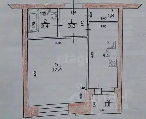 1-к кв. Татарстан, Казань ул. Коммунаров, 1/6А1 (35.3 м) - Фото 1