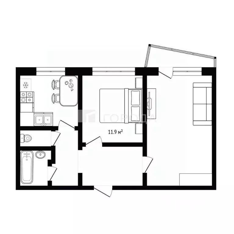 Комната Новосибирская область, Новосибирск ул. Лебедевского, 3 (11.9 ... - Фото 2
