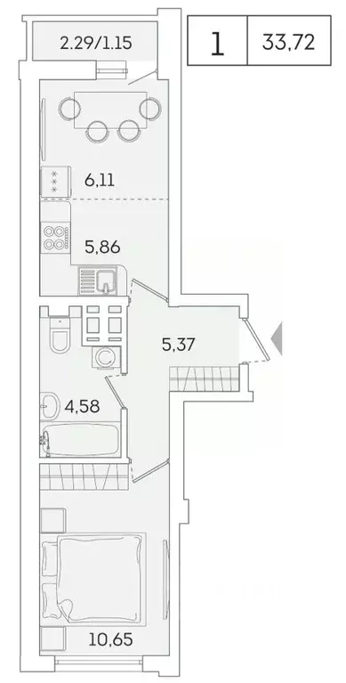 1-к кв. Ленинградская область, Мурино Всеволожский район, ул. ... - Фото 1