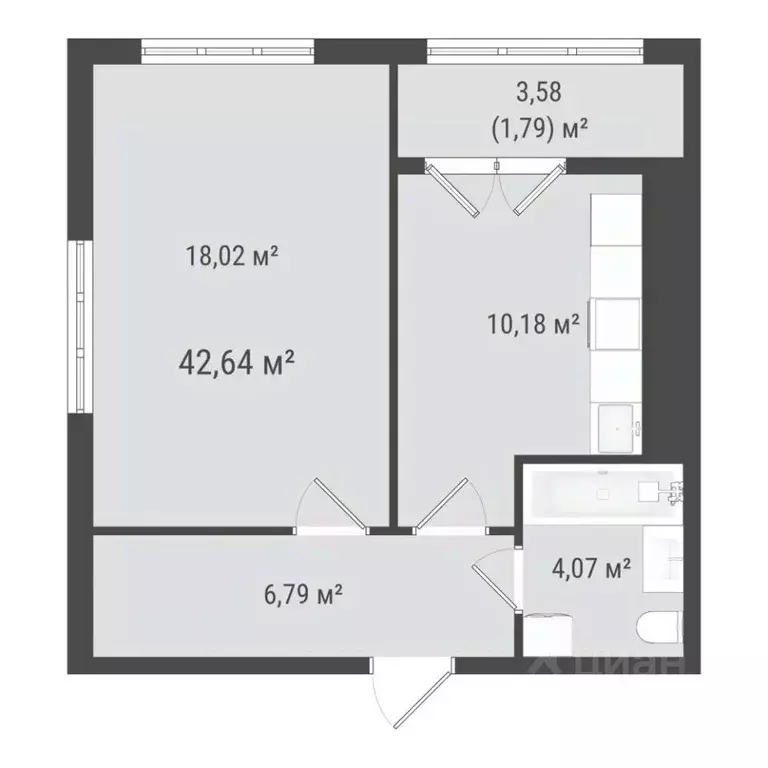 1-к кв. Сахалинская область, Южно-Сахалинск ул. Ленина (40.85 м) - Фото 0
