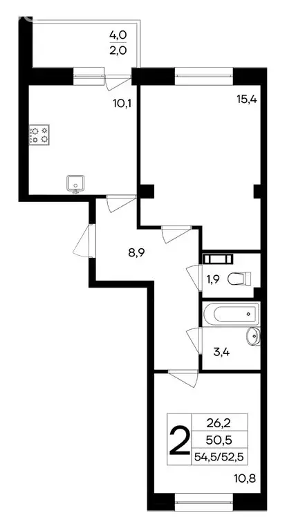 2-комнатная квартира: Симферополь, улица 51-й Армии, 124 (54.5 м) - Фото 0