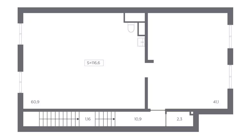 Помещение свободного назначения (116.6 м) - Фото 1