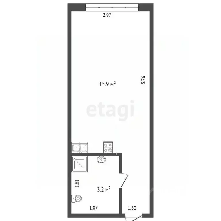 1-к кв. Севастополь с. Орловка, ш. Качинское, 33Б/1 (19.97 м) - Фото 1