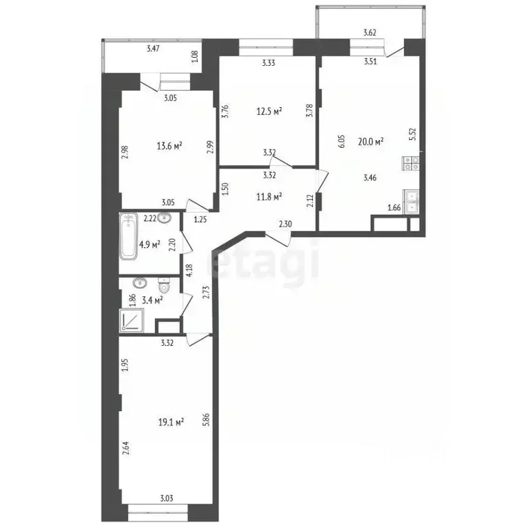 3-к кв. Чувашия, Чебоксары ул. Филиппа Лукина, 3 (85.3 м) - Фото 2