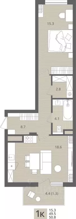 1-к кв. Калининградская область, Пионерский пос. Рыбное, Мо ре жилой ... - Фото 1