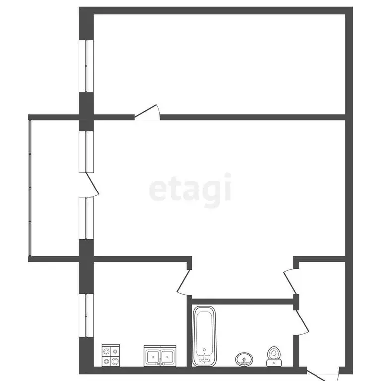 Квартира, 2 комнаты, 41.1 м - Фото 1