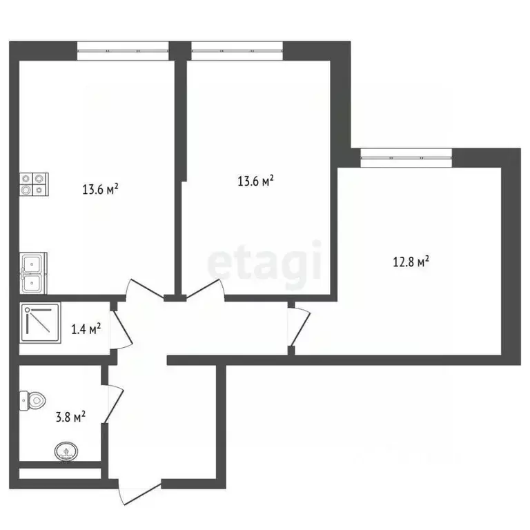 2-к кв. Краснодарский край, Анапа ул. Ленина, 185Ак1 (52.7 м) - Фото 2