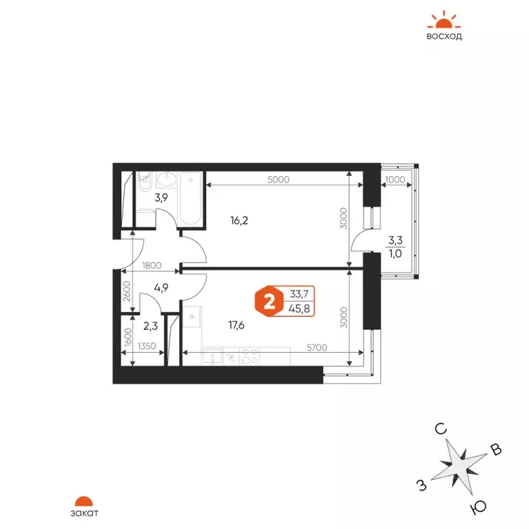 2-к кв. Московская область, Балашиха Гагарина мкр, ул. Проектная, 4 ... - Фото 1