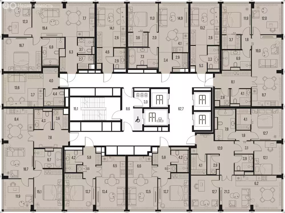 3-комнатная квартира: москва, летниковская улица, 11/10 (76.5 м) - Фото 1