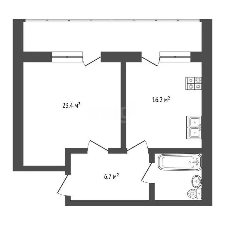 1-комнатная квартира: Пермь, улица Калинина, 13 (53 м) - Фото 1