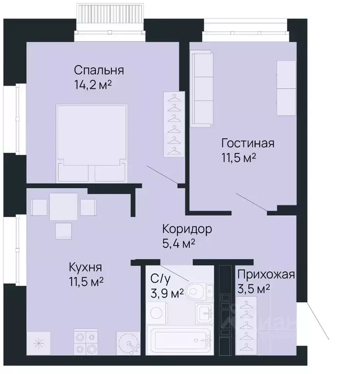 2-к кв. Нижегородская область, Нижний Новгород Резиденция жилой ... - Фото 0