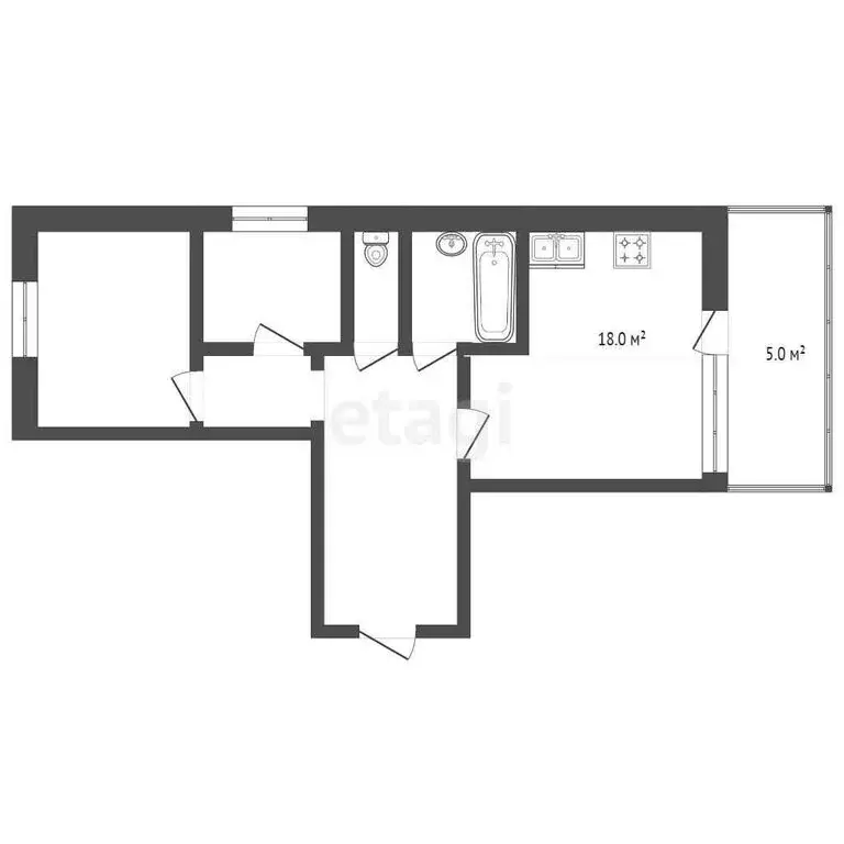2-комнатная квартира: Клин, Профсоюзная улица, 13к1 (51.4 м) - Фото 0