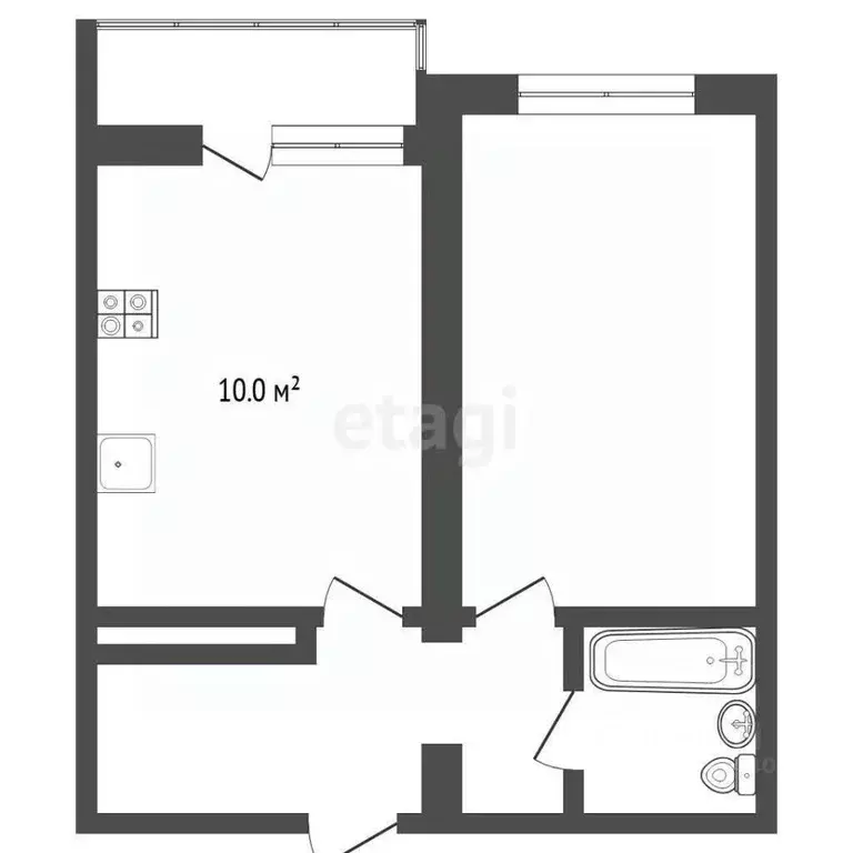 1-к кв. Тюменская область, Тюмень ул. Николая Зелинского, 24 (38.4 м) - Фото 0
