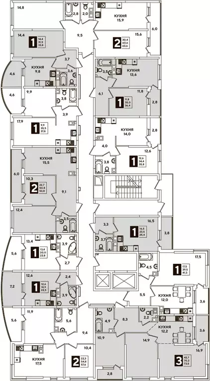 2-к кв. Краснодарский край, Краснодар ул. Ивана Беличенко, 95 (56.8 м) - Фото 1