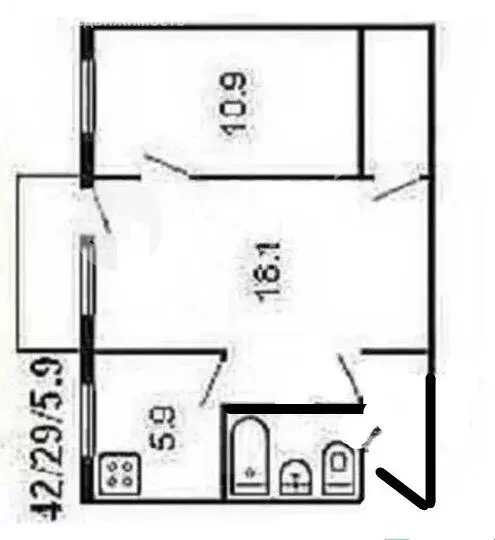 2-комнатная квартира: Екатеринбург, Сортировочная улица, 23 (42.6 м) - Фото 1