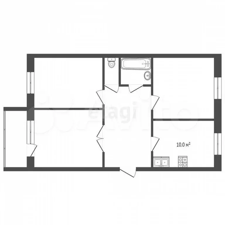 3-к. квартира, 60 м, 2/5 эт. - Фото 0
