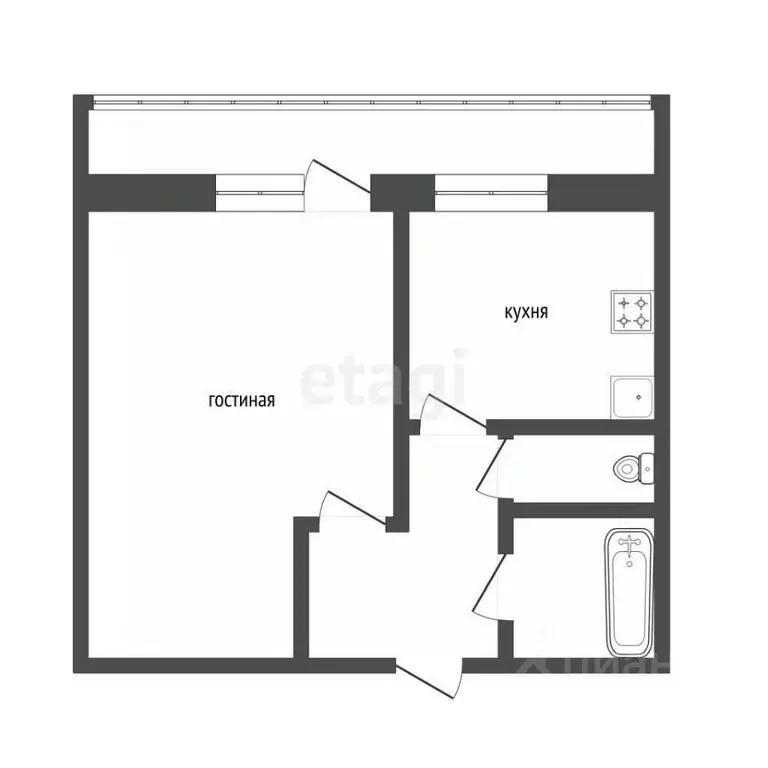 1-к кв. Курганская область, Курган ул. Свердлова, 36 (36.0 м) - Фото 2