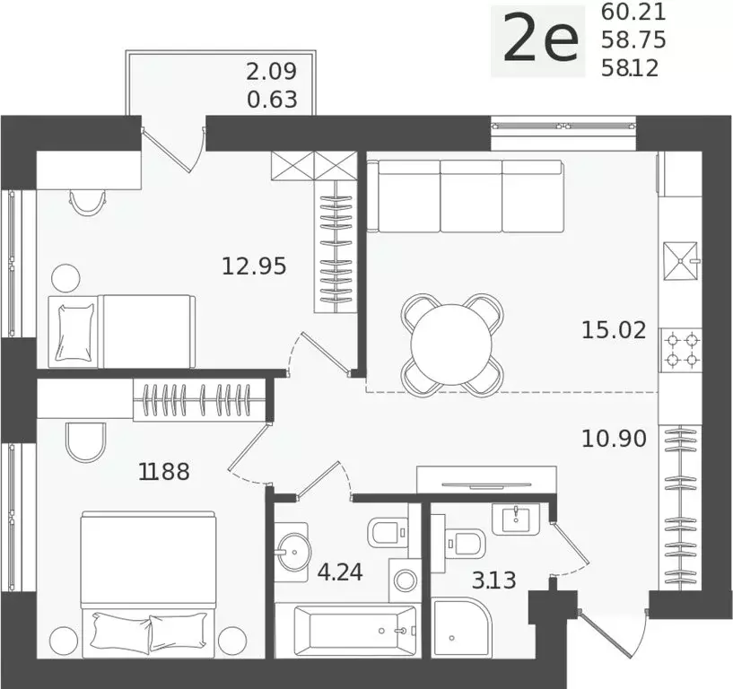 Квартира-студия: Калининградская область, Пионерский (58.75 м) - Фото 0