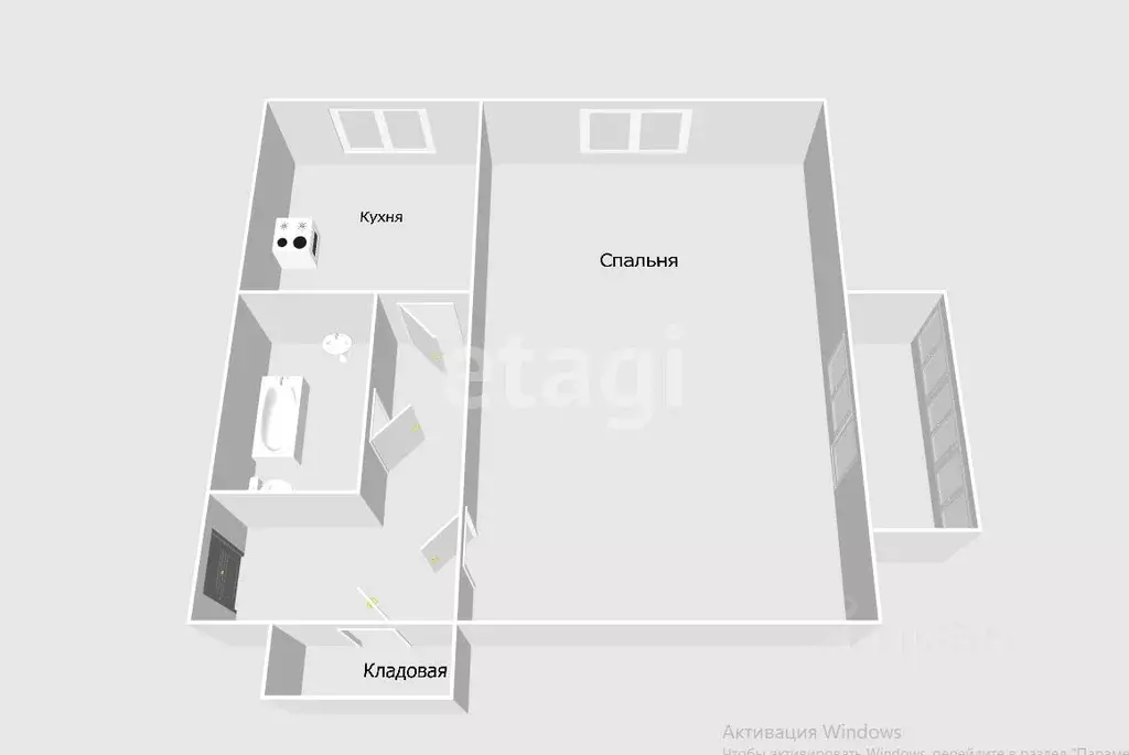 1-к кв. Сахалинская область, Южно-Сахалинск Ново-Александровск п/р, ... - Фото 2