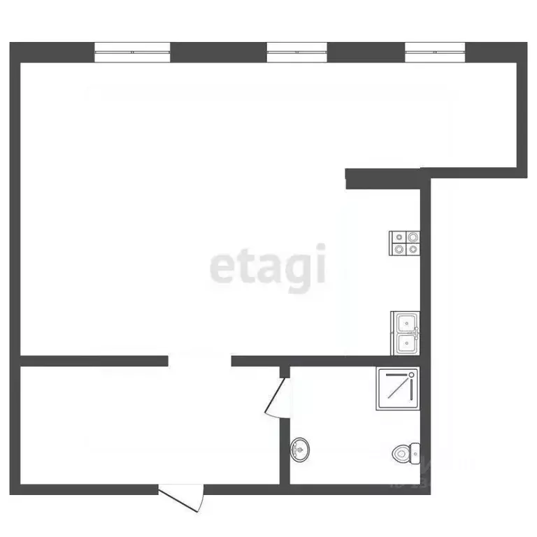 Студия Белгородская область, Шебекино ул. Есенина, 1А (28.0 м) - Фото 1