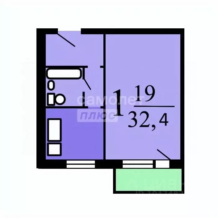 1-к кв. Москва Миллионная ул., 13К1 (32.4 м) - Фото 1