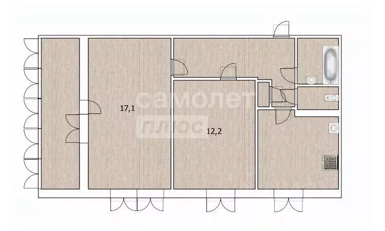 2-к кв. Тюменская область, Тюмень Профсоюзная ул., 70 (51.0 м) - Фото 2