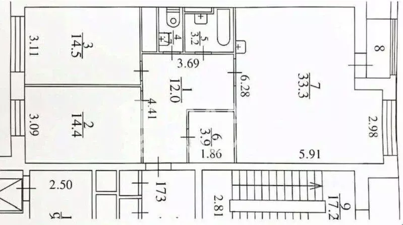 Свободной планировки кв. Москва Мантулинская ул., 9к6 (83.0 м) - Фото 2