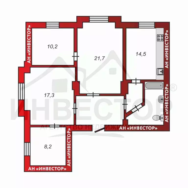 4-к кв. Челябинская область, Челябинск ул. Сталеваров, 37 (92.0 м) - Фото 1
