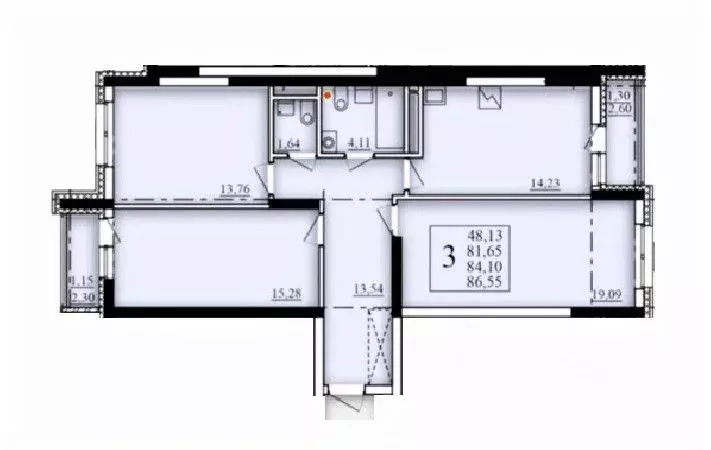 3-к кв. Башкортостан, Уфа Затон-Восточный жилрайон, Паруса жилой ... - Фото 1