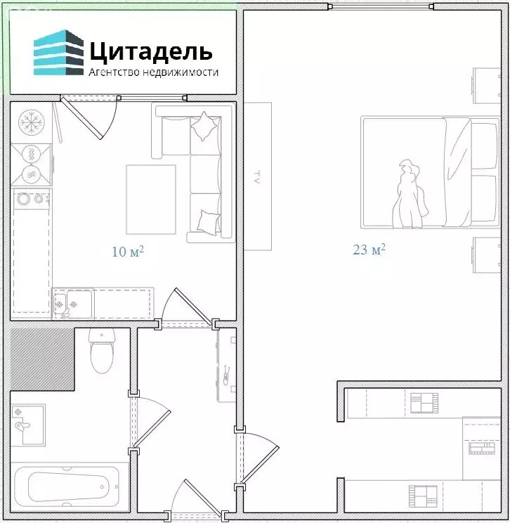 1-комнатная квартира: Люберцы, улица Шевлякова, 8 (40.4 м) - Фото 1