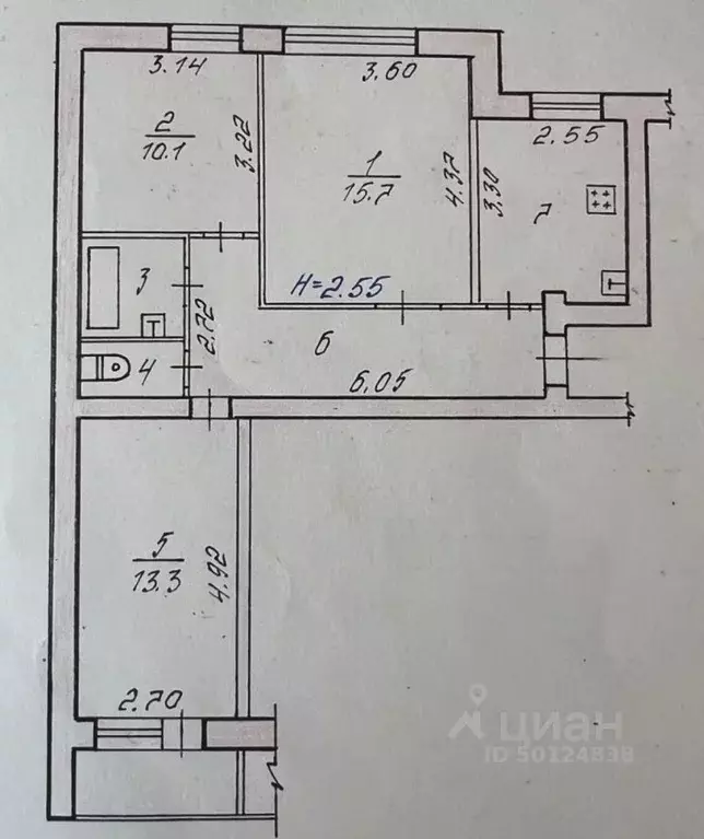 3-к кв. Волгоградская область, Волгоград ул. Милиционера Буханцева, 66 ... - Фото 1