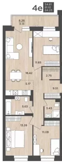 Продаётся 4-к квартира, 84.23 м - Фото 1
