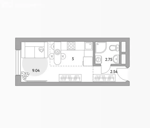 1-комнатная квартира: Балашиха, улица Лукино, 53 (20 м) - Фото 0