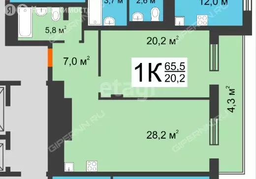 1-комнатная квартира: Нижний Новгород, улица Журова, 15 (60.8 м) - Фото 1