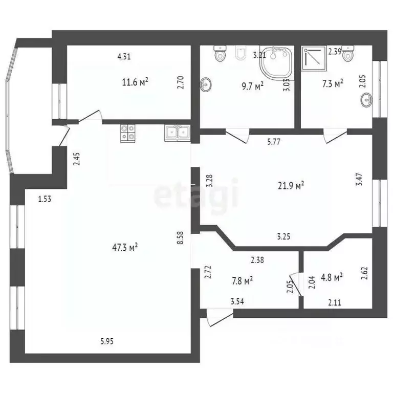 2-к кв. Тюменская область, Тюмень ул. Володарского, 17 (110.4 м) - Фото 2