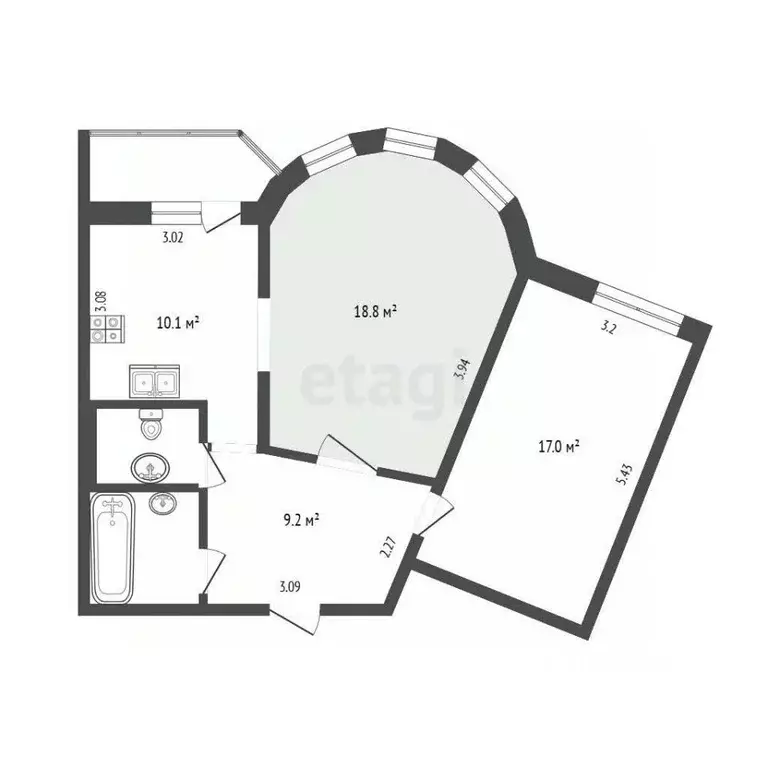 2-к кв. Москва ул. Авиаконструктора Миля, 26 (59.7 м) - Фото 2