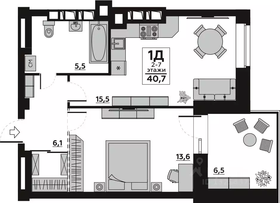 1-к кв. Волгоградская область, Волгоград пос. Ангарский, ул. ... - Фото 1