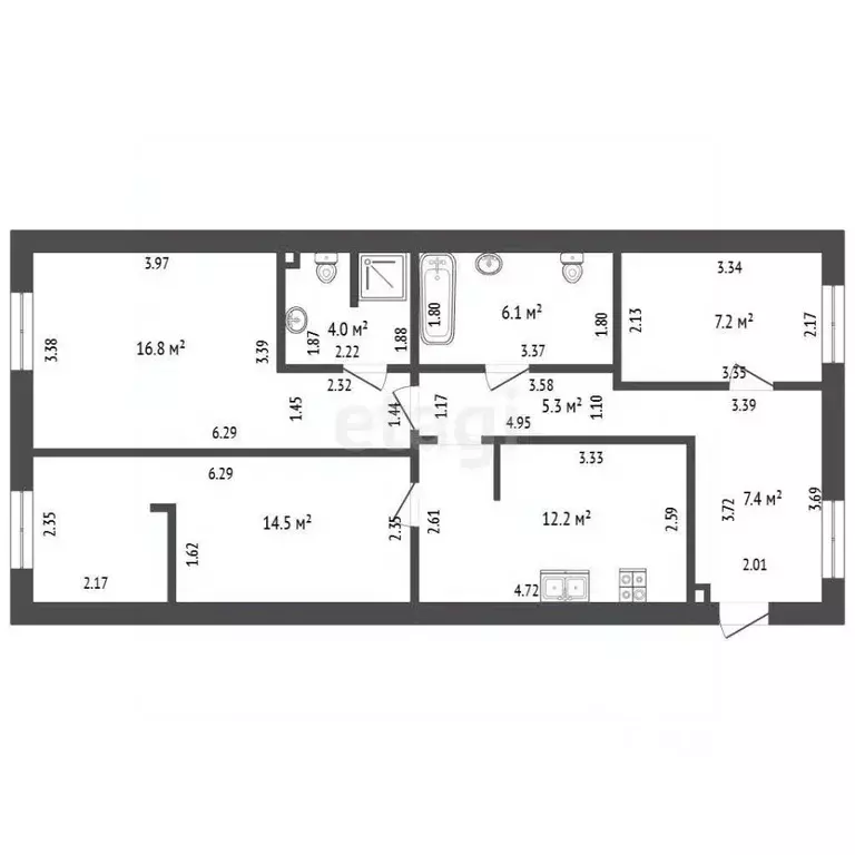3-к кв. Костромская область, Кострома Самоковская ул., 4 (73.5 м) - Фото 1
