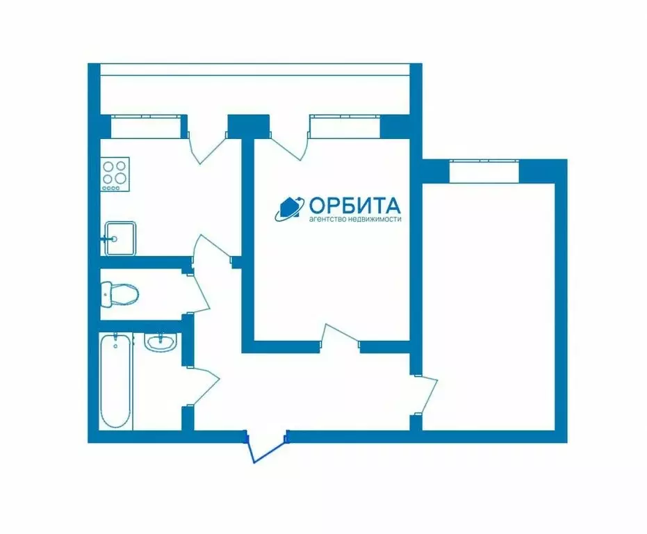 2-комнатная квартира: Тюмень, улица Попова, 7 (47.6 м) - Фото 1