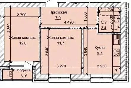 2-к кв. Алтайский край, Барнаул ул. Анатолия (44.7 м) - Фото 0