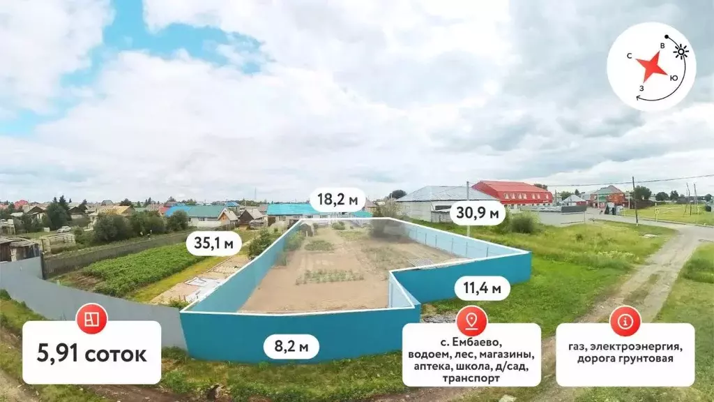 Участок в Тюменская область, Тюменский район, с. Ембаево  (6.0 сот.) - Фото 1
